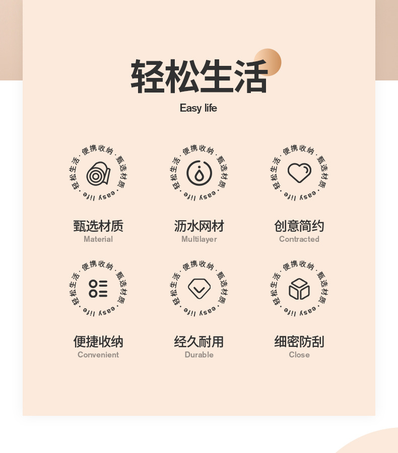 尼龙网纱化妆包便携旅行化妆品收纳袋透明网格洗漱收纳包制定LOGO详情2