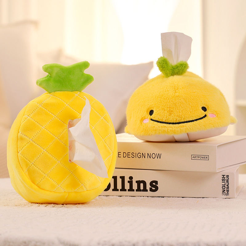 小红书同款西瓜毛绒玩偶水果纸巾盒创意卧室收纳汽车内抽纸盒娃娃装饰品详情15