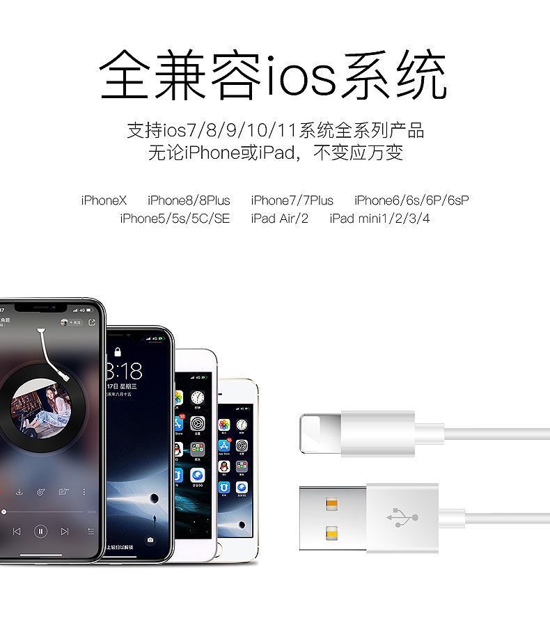 适用苹果快充数据线6/7/8puls/x/xr加长iphone手机充电线器快充11详情10