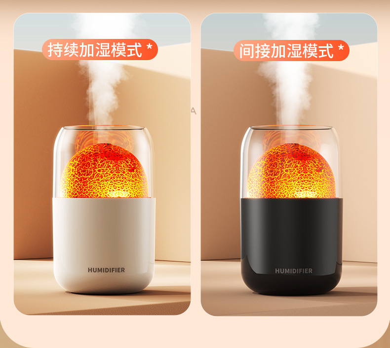 跨境裂纹火山加湿器usb迷你家用卧室静音小型桌面星球喷雾香薰机详情20