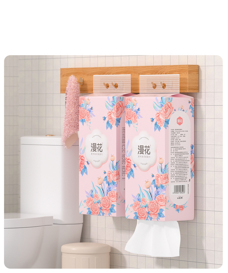 漫花抽纸悬挂式10提装整箱家用纸巾批发饭店大包餐巾纸厕用卫生纸详情16