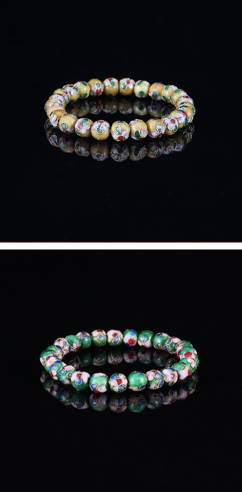 Beijing Cloisonne classical ethnic style jewelry, cloisonne enamel filigree silver blue round bead bracelet pic 15