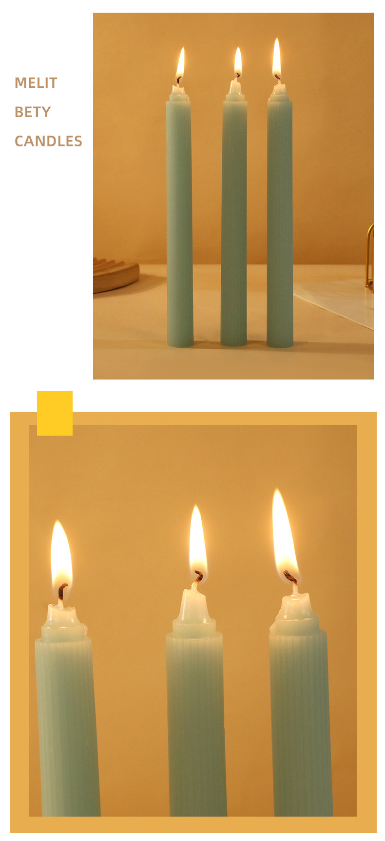 25cm网红欧式马卡龙竖纹长杆蜡烛创意烛光晚餐西餐厅彩色婚礼杆蜡详情10