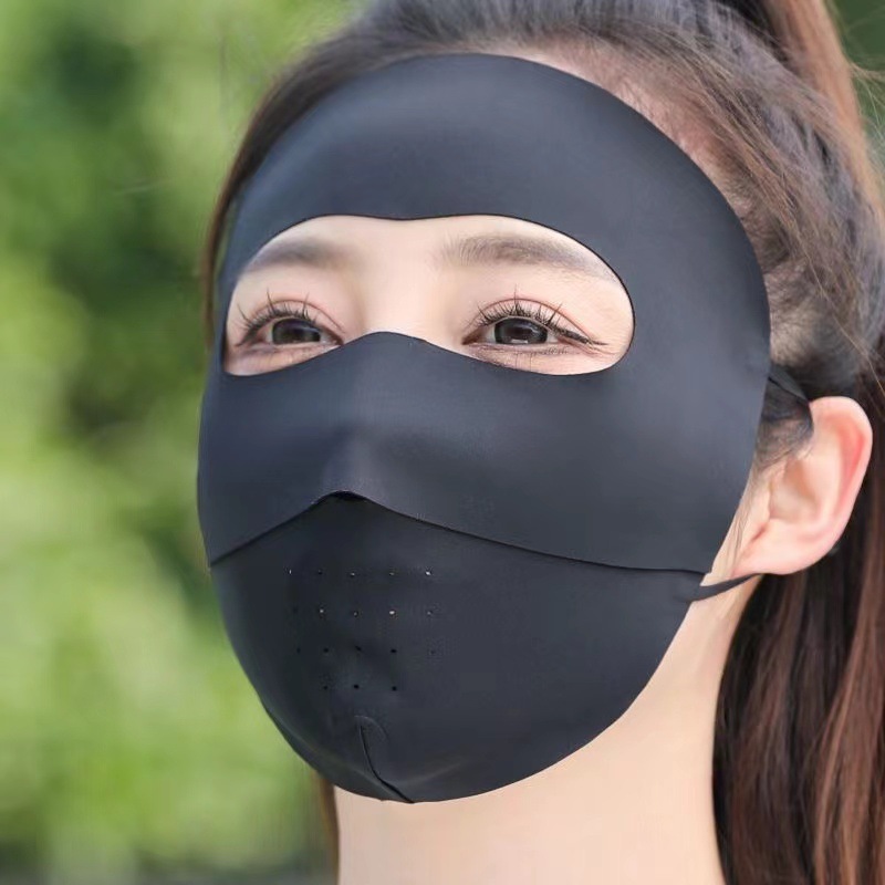 无痕护额防晒面罩全脸防紫外线一片式脸基尼凉感口罩遮阳网眼男女详情2