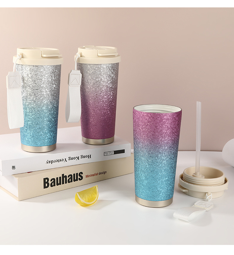 高颜值冰花漆双饮咖啡杯316不锈钢保温杯商务伴手礼车载渐变水杯详情16