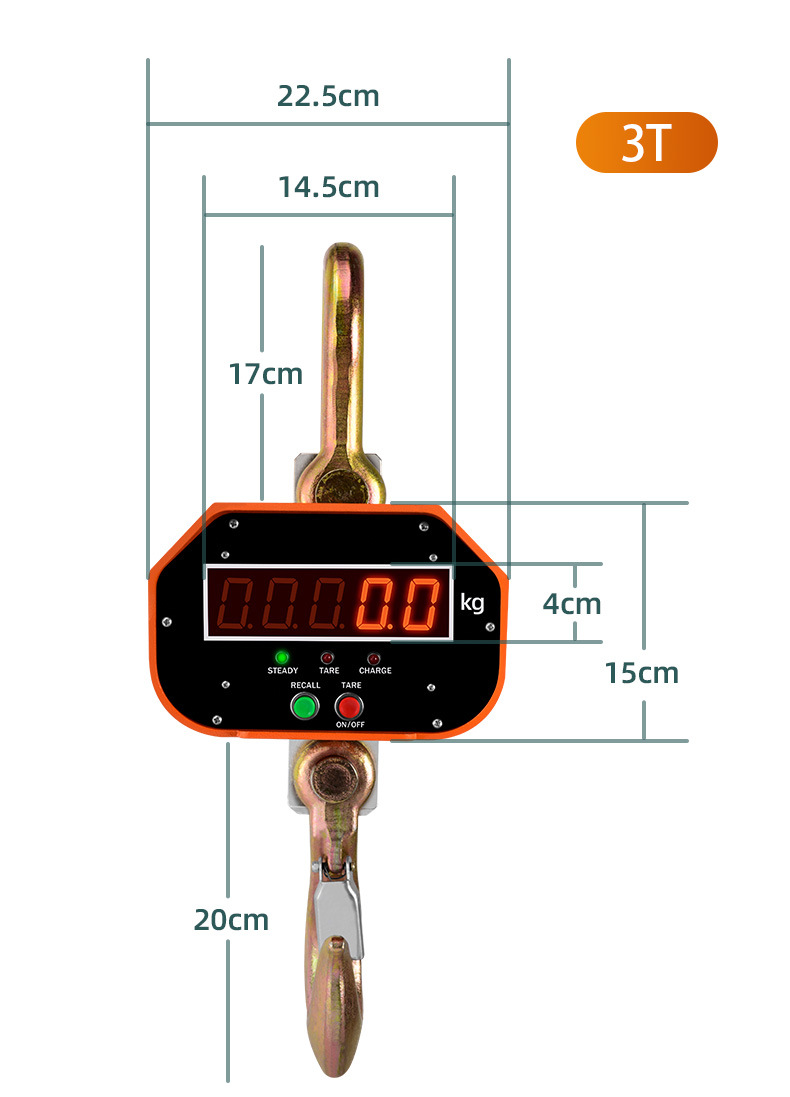 OCS-P 2t电子吊秤5T直视吊钩秤行车电子称10T吊磅3t吊勾称详情16