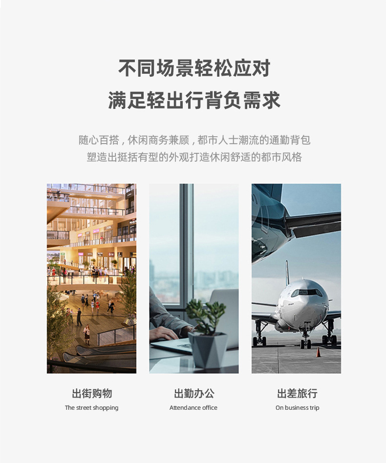 商务背包男士双肩包男生旅行休闲出差通勤大学生笔记本电脑书包男详情5