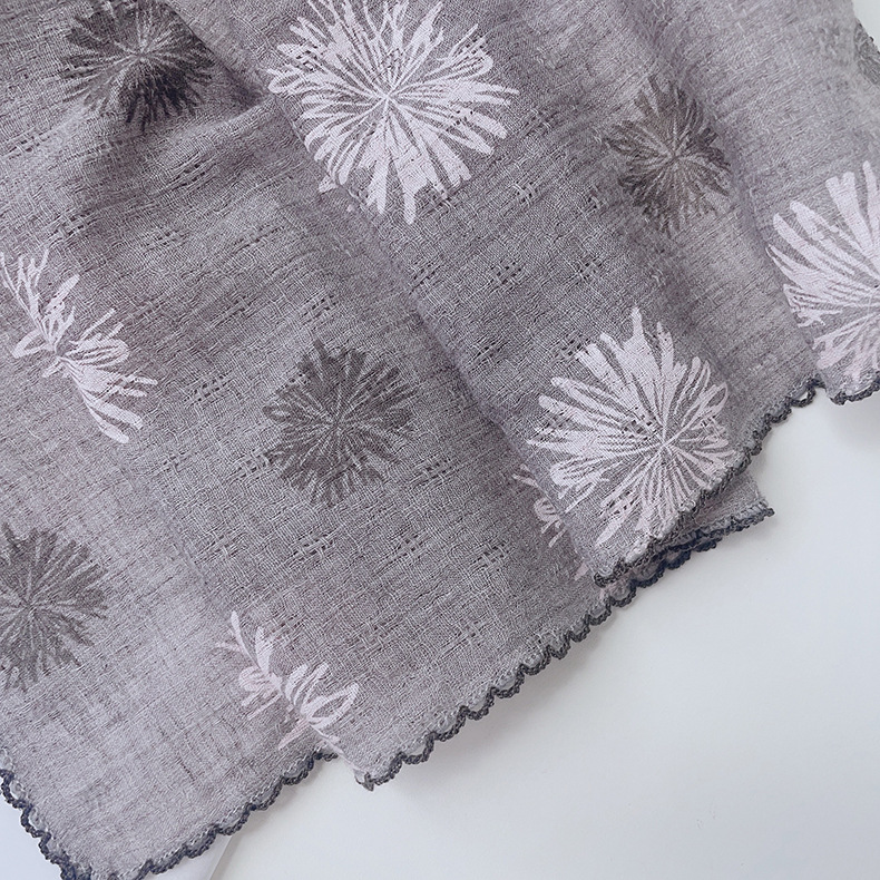 Japanese-style breathable cotton and linen small square scarf for women, 60x60cm, forest girl neck protection small scarf, sun protection travel photo headscarf pic 14