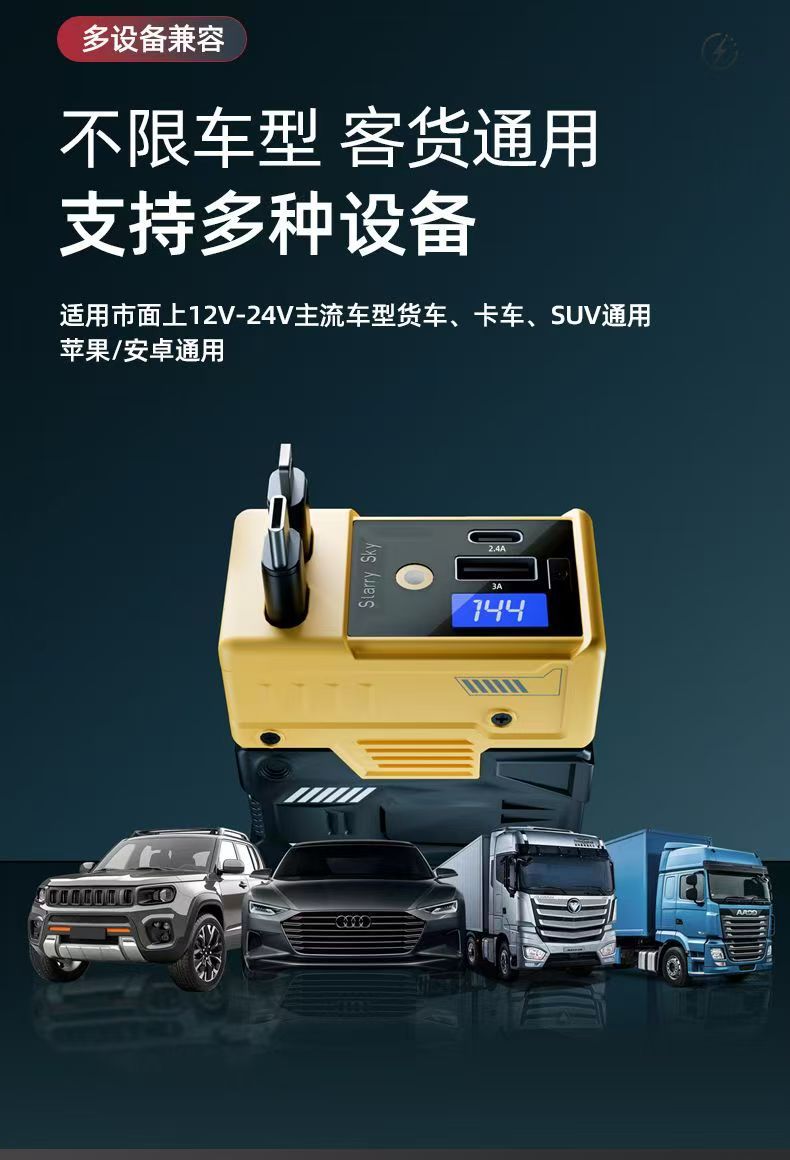 Cross-border Starry Sky Top car mobile phone charger 120W Super fast charging four-in-one car cigarette lighter interface charging pic 12