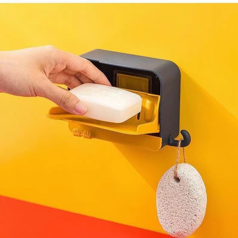 Bathroom soap box, soap rack, creative suction cup without drilling, soap box, bathroom draining wall-mounted soap rack pic 4