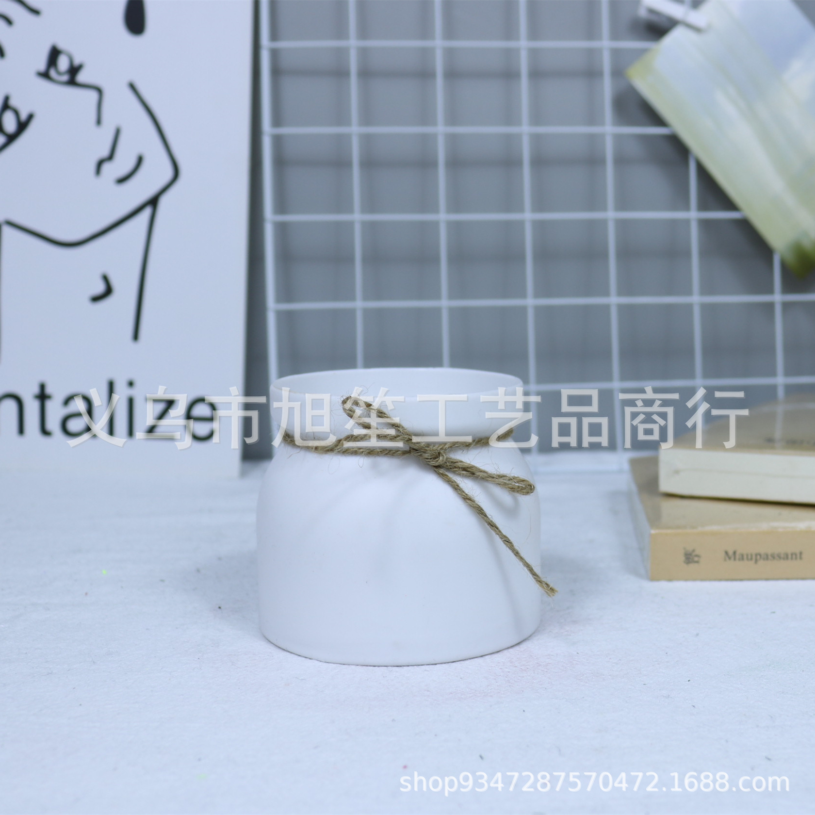 Direct sales and wholesale of macaron small flower POTS, simulated rose decorative lanyards, wedding hotel props and decorations from the manufacturer pic 7