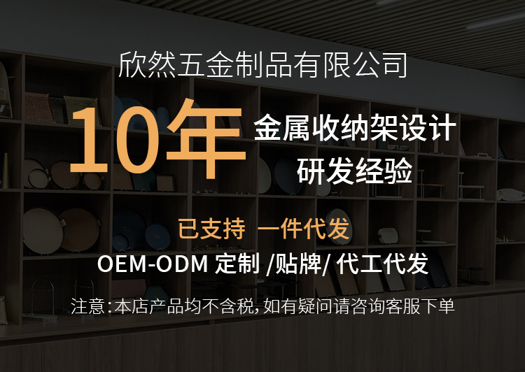 ins风圆形收纳托盘皮革提手金属圆盘杂物收纳浴室置物盘铁艺托盘详情1