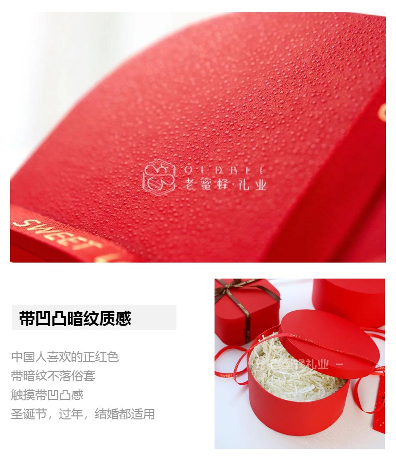 圆形牛皮纸盒圆形伴手礼盒子礼物盒礼品盒圣诞包装盒饼干烘焙包装详情14