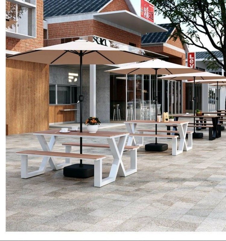 Star Factory Courtyard Homestay Villa Beach Leisure Outdoor Hotel Sunshade Umbrella Central Column Umbrella Integrated table and Chair pic 14