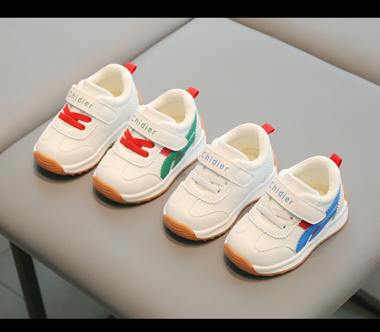 小溜宝babyshoe宝宝鞋厂家童鞋批发1-2-3岁宝宝春秋学步鞋防滑软底运动鞋男女童防水皮小白鞋详情8