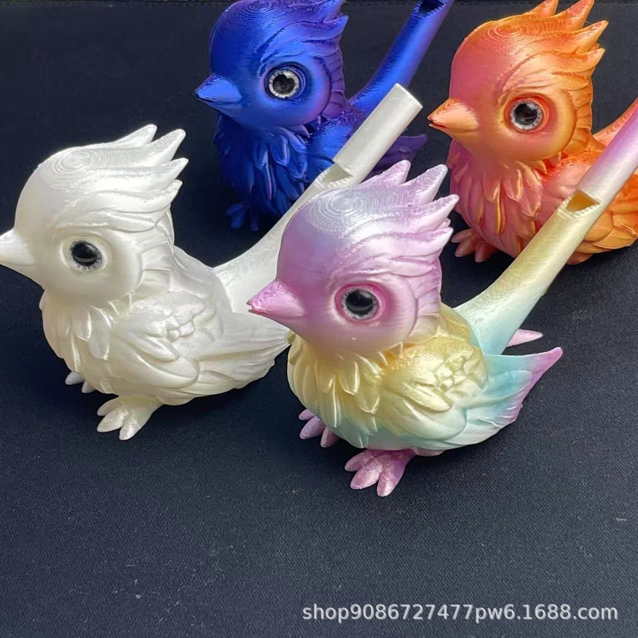 新款跨境3D打印仿真口哨鸟创意儿童小鸟哨子玩具可注水加水变声详情9