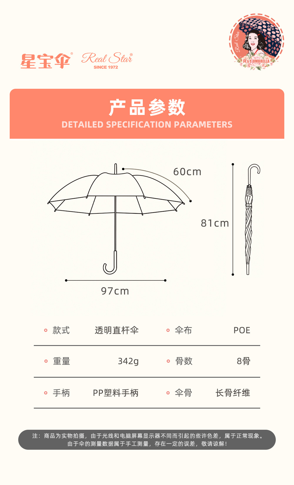 新款长柄塑料伞数码印刷彩色直把塑料雨伞非折叠自动开POE伞面EVA详情12