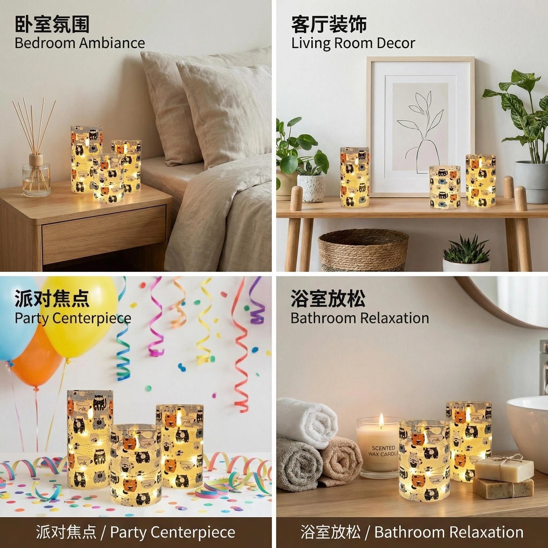 Uv-printed new MILK replaceable pattern luminous decorative candle 7.5 electronic candle factory direct sales pic 5