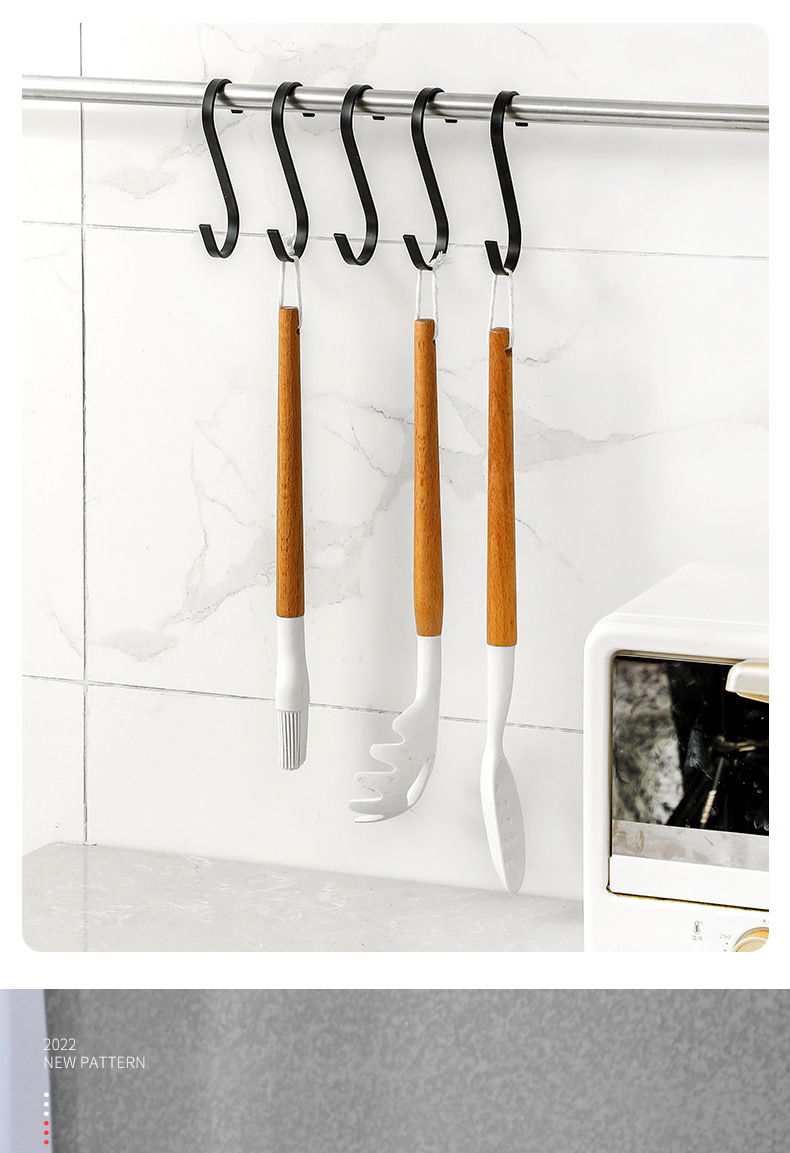 Flat hook, extended hook, S-shaped hook, S-hook, hanging hook, clothing store prop, shelf, metal hanging clothes hanger hook pic 5