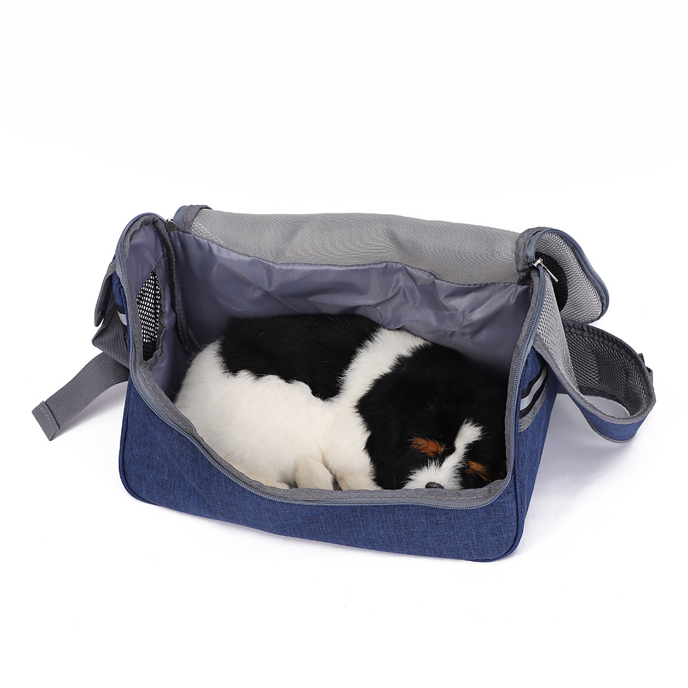 Rongka Pet Cross-border Dog and Cat single-shoulder crossbody pet bag Breathable mesh fabric Portable cat bag for travel pic 10