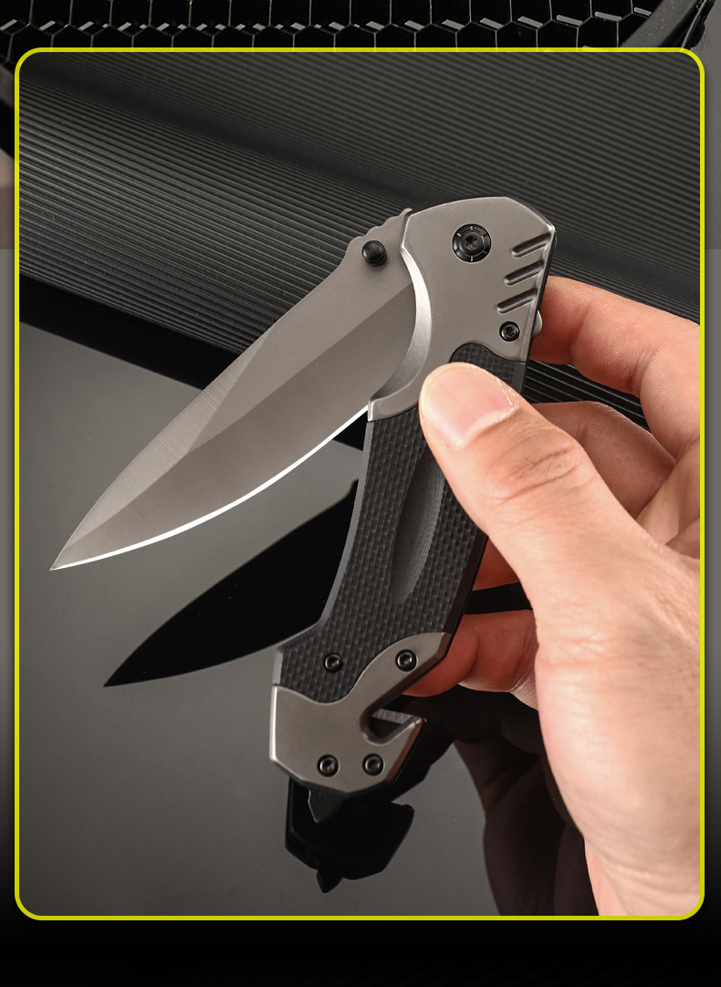 G10 Outdoor multi-purpose tactical survival knife, camping portable pocket self-defense knife, stainless steel folding knife, folding knife design for easy carrying pic 19