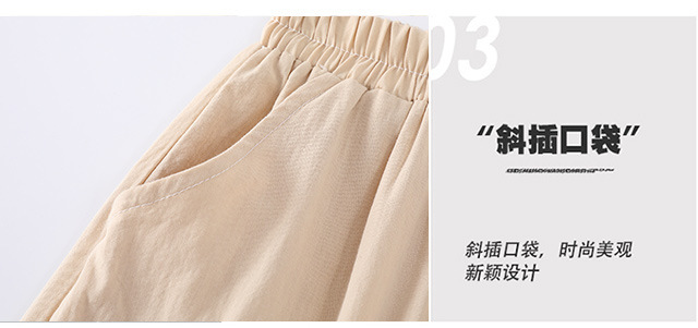 2024夏季简约薄款儿童短裤男童女童童装一件代发批发外贸纯棉短裤详情20