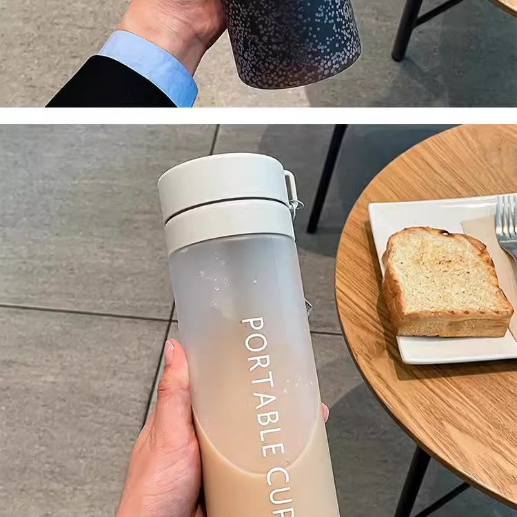 Summer new high appearance level water cup for male students, simple Korean version portable cup, large capacity, anti-drop plastic cup pic 10