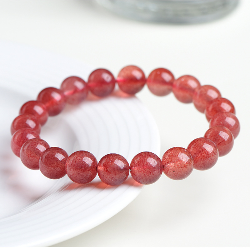 Jiuya Crystal Natural Strawberry Crystal loose Beads Round Beads semi-finished DIY jewelry accessories Factory Direct Sales pic 9