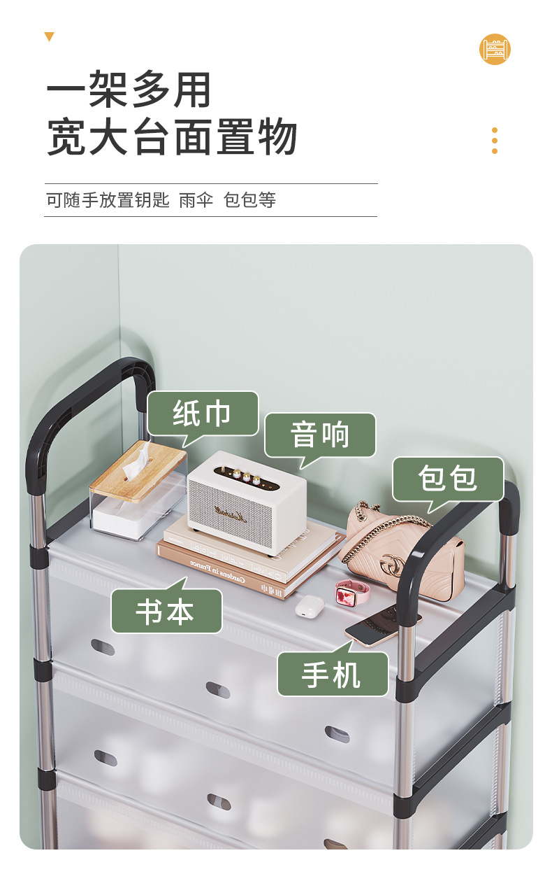 简易鞋架分层入门家用多层带门防尘收纳架省空间走廊过道门口鞋柜详情9