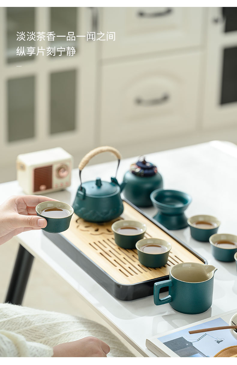 The Tea Charm Set is a simple and luxurious kung fu travel tea tray and tea ware. It is a portable and easy-to-use business activity gift pic 12