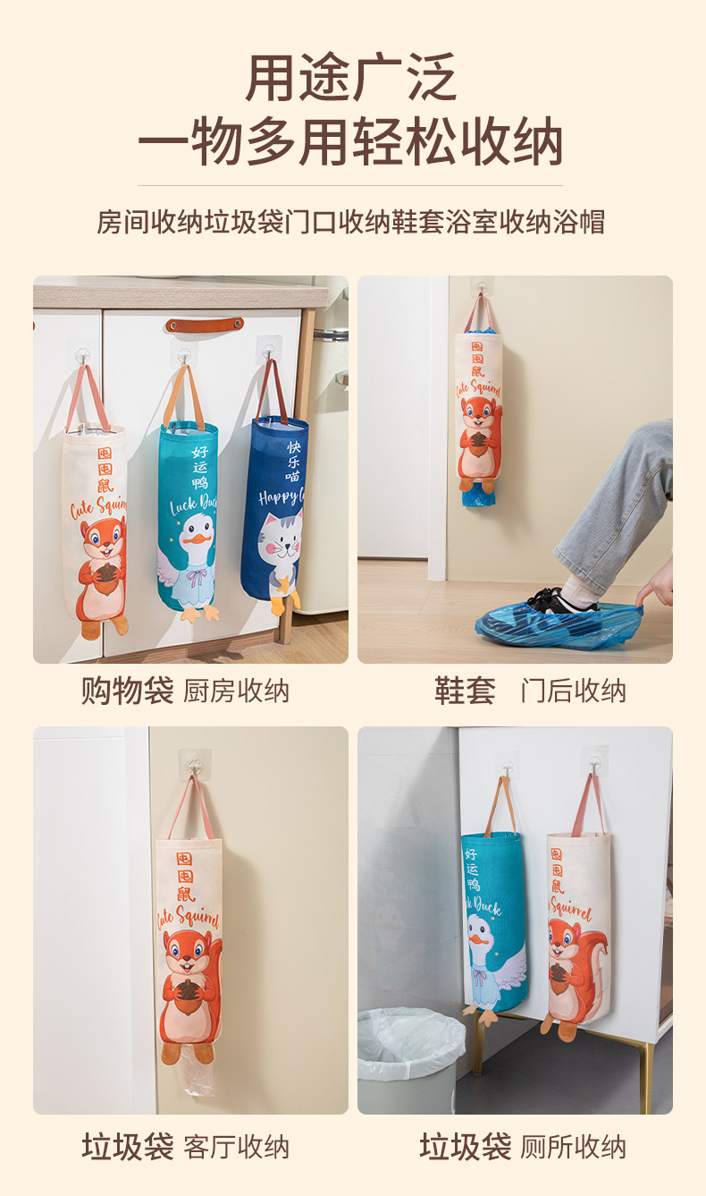 垃圾袋收纳神器厨房装塑料袋子大容量收集器家用壁挂储物盒详情10