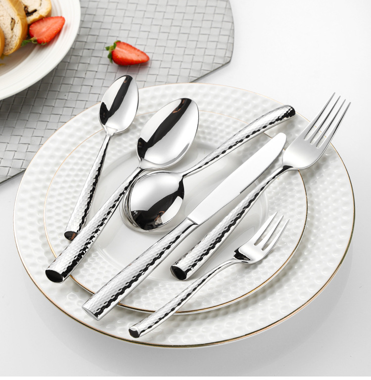 高档酒店餐厅精品锤纹西餐具全系列金色餐刀餐叉餐勺轻奢羽鳞系列详情15