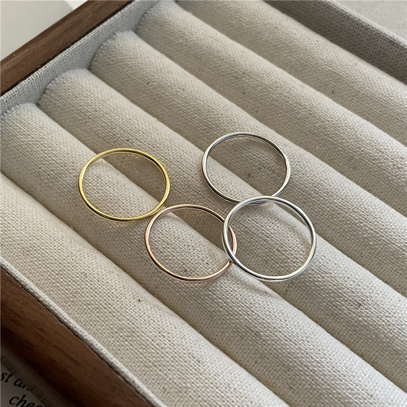 Wholesale S925 sterling silver aperture rings for women, 1.2mm to 1mm fine rings, fashionable band rings, and ring finger joint rings from the manufacturer pic 8