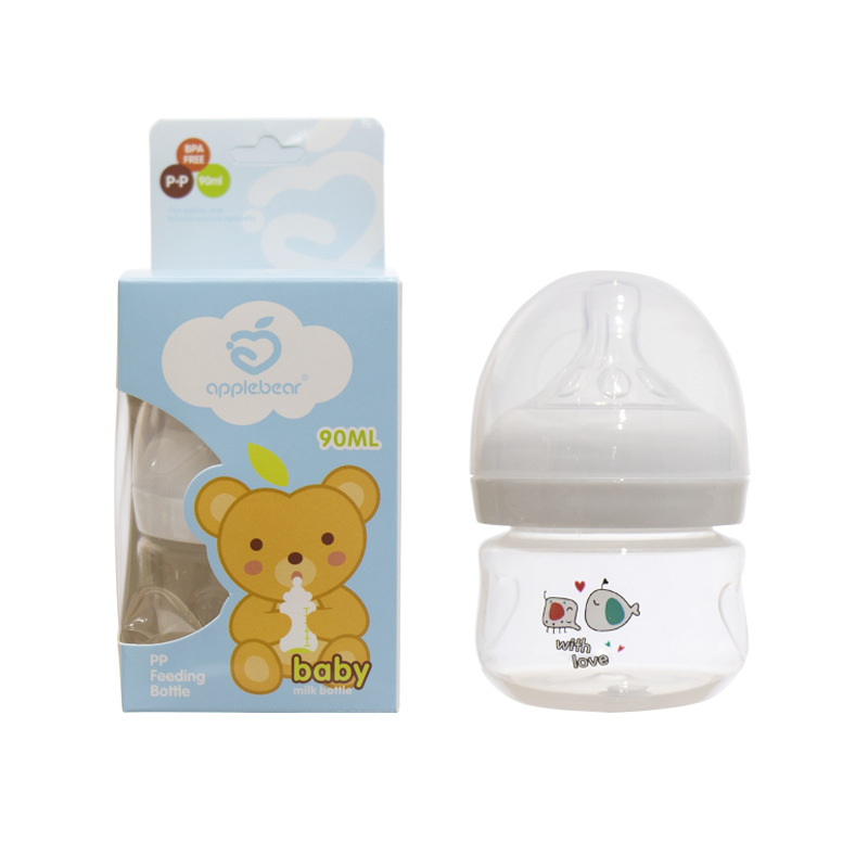 外贸90ml宽口径小奶瓶pp耐高温喂养果汁喝水防胀气奶瓶厂家批发详情1