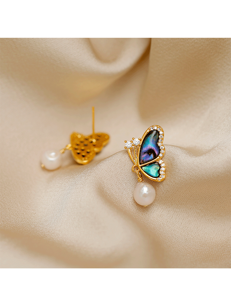 Hyacinth retro Dreamy butterfly Pendant Earrings for Women 2023 New style, versatile, fashionable, luxurious, individual and high-end pearl earrings pic 6