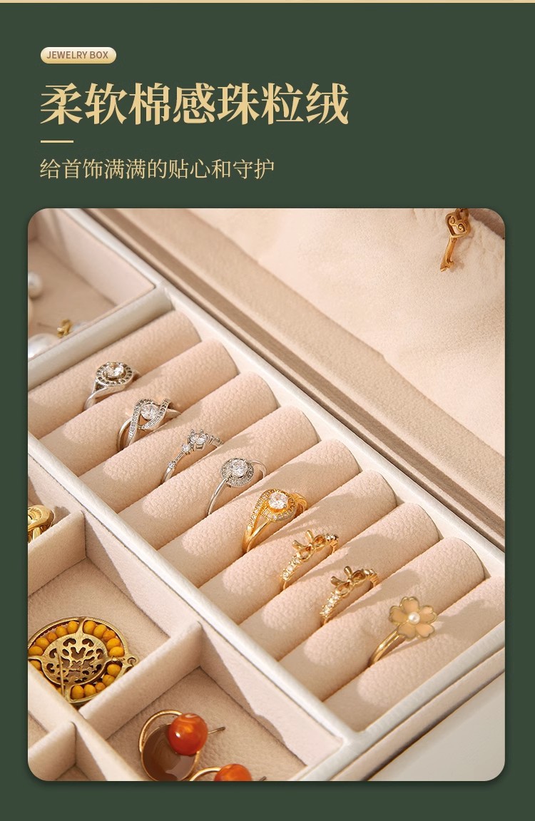 New free shipping large storage box, double-layer jewelry, multi-specification storage, cosmetics, home and dormitory, dust-proof and multi-functional pic 5