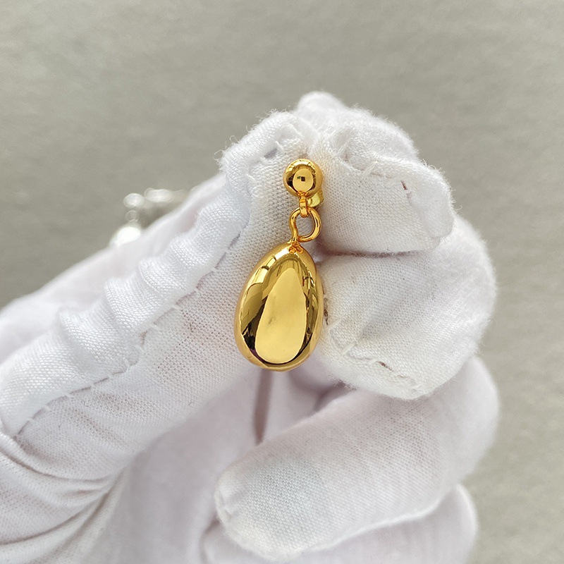 丹麦小众设计欧美法式复古精致耳环百搭简约小巧金属水滴吊坠耳饰详情4