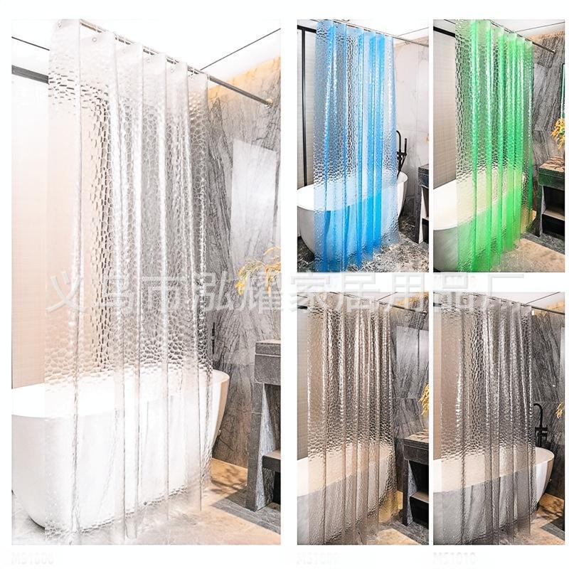 厂家批发加厚浴帘布3D浴室帘洗澡防水卫生间隔断EVA浴帘防水防霉详情3