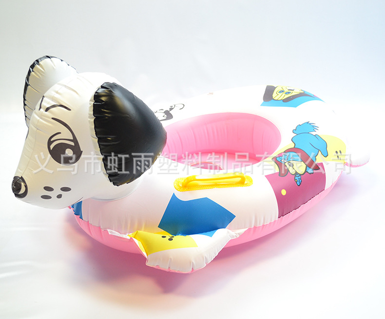 彩狗艇水上充气儿童玩具座圈带扶手防侧翻游泳圈婴儿坐圈批发详情11