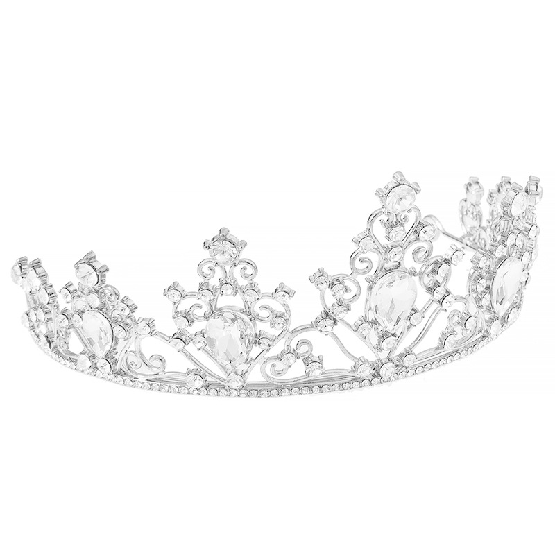 Cross-border trade European and American bride alloy rhinestone crown hair accessory, ball and banquet diamond-encrusted grand crown headwear factory direct sales headwear pic 11