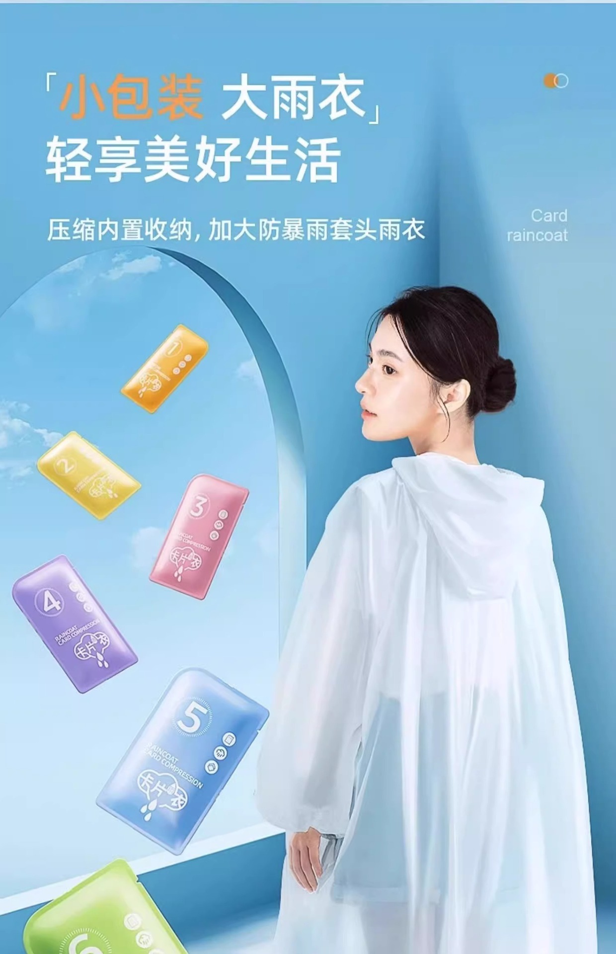 批发一次性雨披加厚成人款演唱会雨衣套头连帽款便携式卡片雨衣详情4