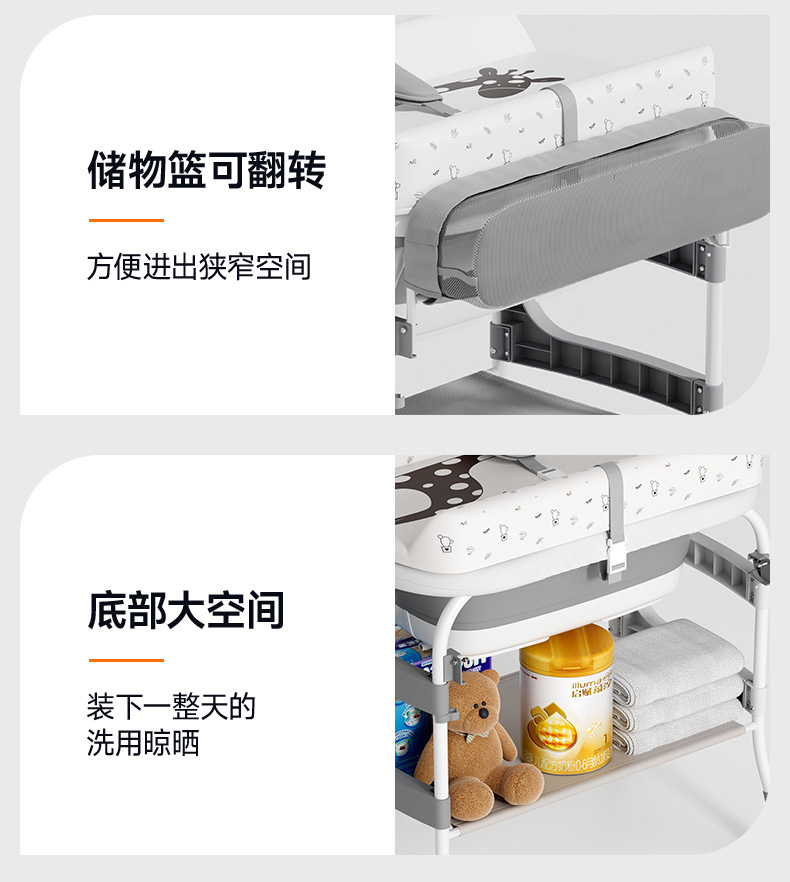 二合一尿布台婴儿护理台新生儿换尿布台按摩抚触宝宝多功能可折叠详情17