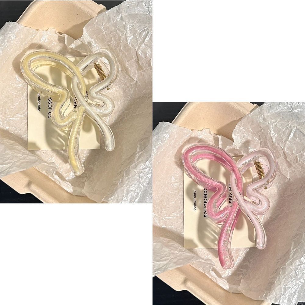 新款滴油渐变清新蝴蝶鲨鱼夹后脑勺抓夹少女心发饰头饰抓夹春夏详情2