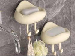 Light luxury cream Fengyunduo grid square wall-mounted soap box, multi-functional draining soap box, bathroom soap box pic 1