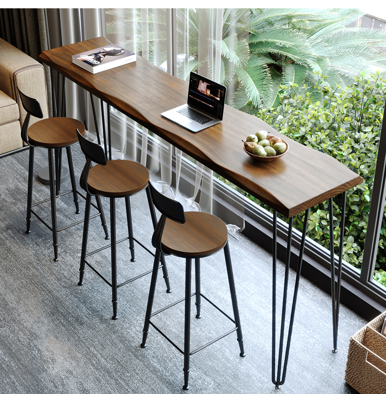 A10L阳台吧台桌长条桌家用靠墙实木休闲高脚桌小吧台窗边沙发侧边详情6