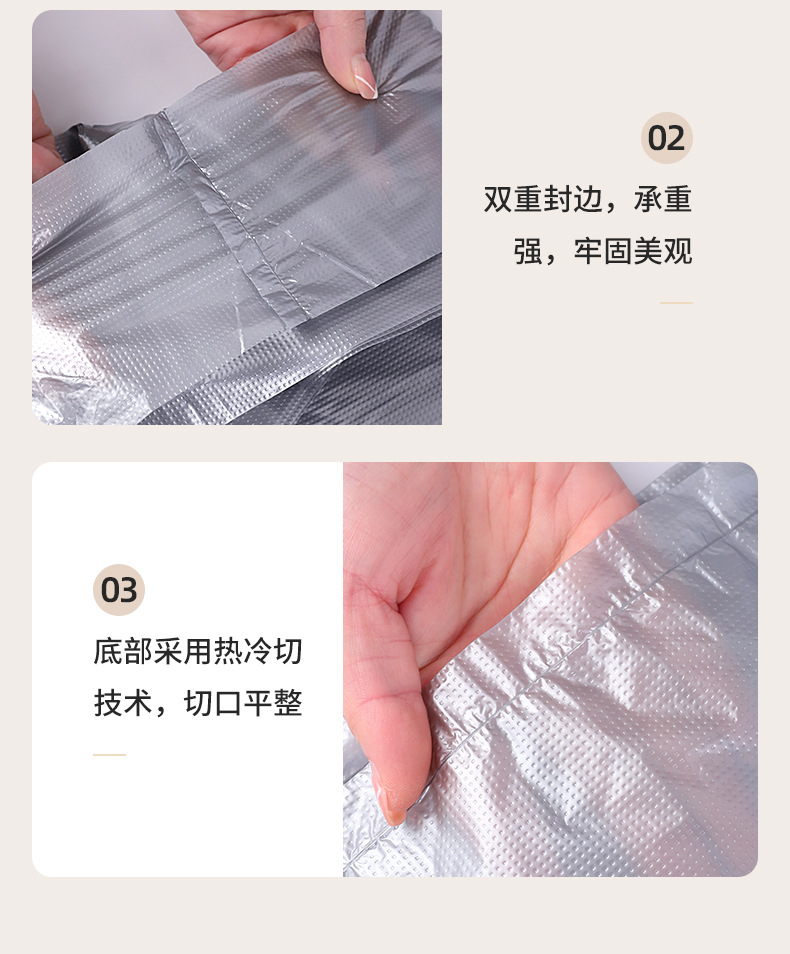 代发 银灰色加厚大号塑料袋 搬家打包袋一次性衣服收纳袋子装棉被详情4