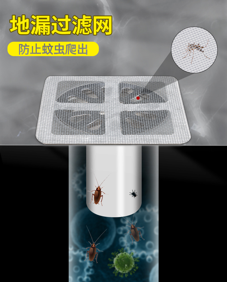 浴室毛发过滤拦发网卫生间下水道过滤器厨房防堵塞防蟑螂虫地漏贴详情2