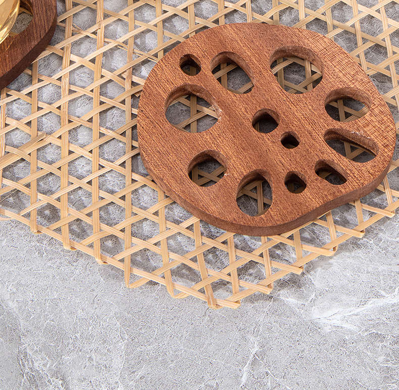 何适家居实木杯垫创意专利藕片垫木质日式隔热防烫茶杯咖啡杯杯垫国潮详情13