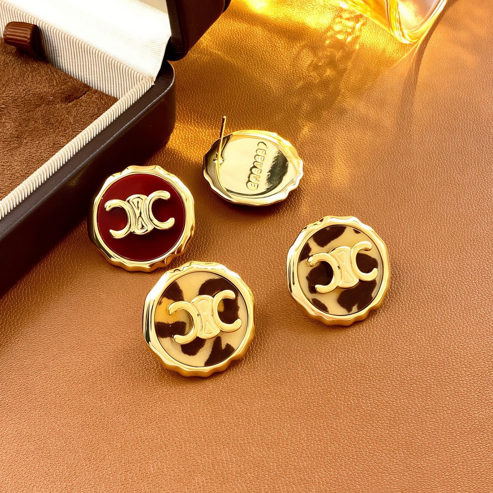 High-end metal button arc de Triomphe stud earrings, retro-style round earrings, versatile commuting accessories wholesale supply pic 4