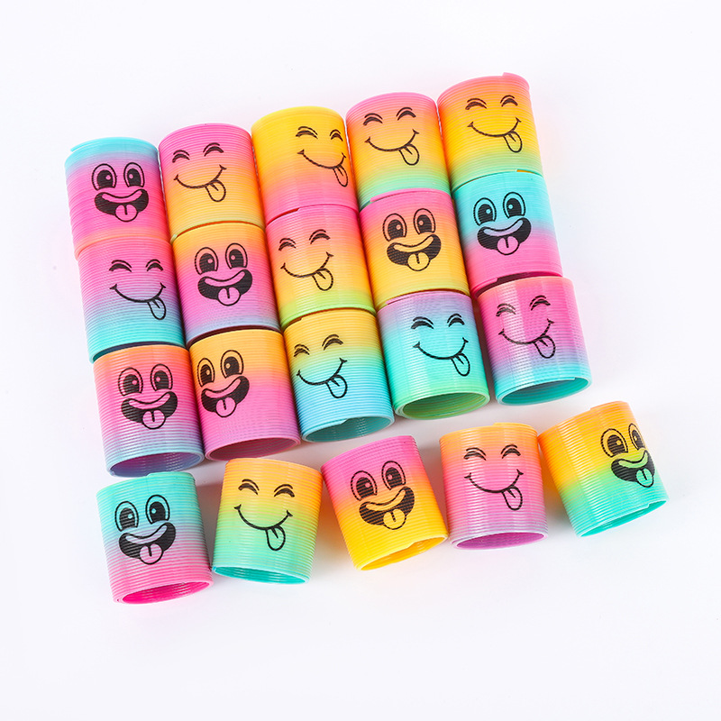 魔力彩虹圈迷你笑脸3.2x3.5CM叠叠乐七彩弹簧圈儿童玩具工厂批发详情27